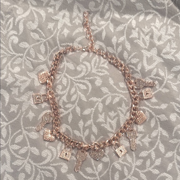 Sassy Jones Jewelry - Elegant Rose Gold-Tone Charm Necklace by Sassy Jones